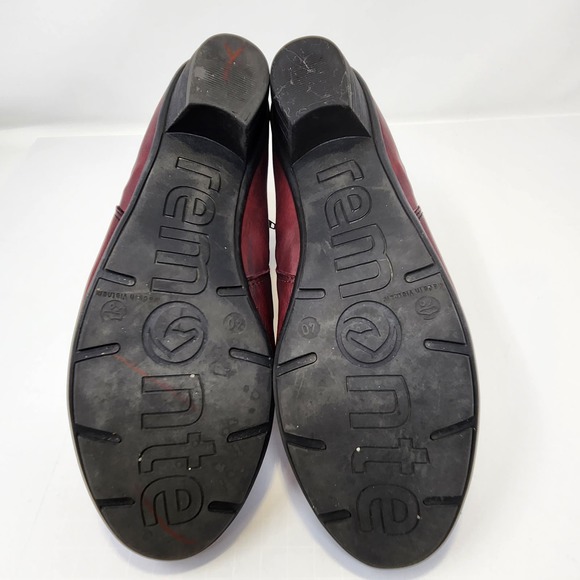 Remonte Womens Fleece Lined Burgundy Leather Ankle Boots Booties Size 40 US 8.5 - Picture 10 of 10